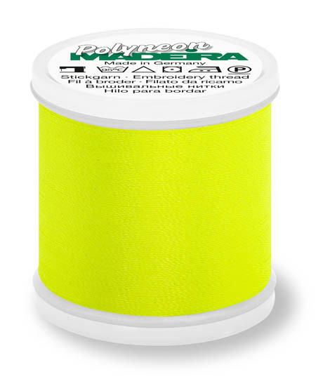 1823 Neon Lemon Madeira Polyneon 220 Yards Polyester embroidery thread spool