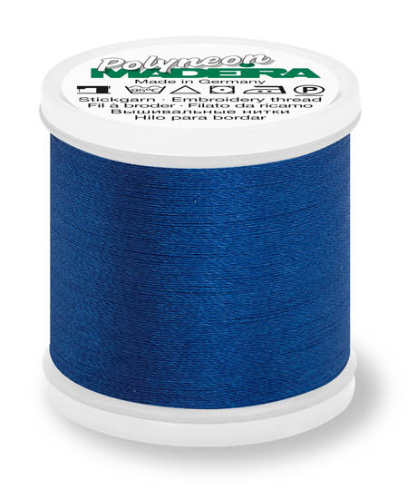 1843 Bright Blue Madeira Polyneon 220 Yards Polyester embroidery thread spool