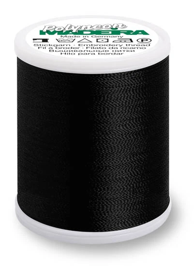 1800 Black Madeira Polyneon 1100 Yards Polyester embroidery thread spool