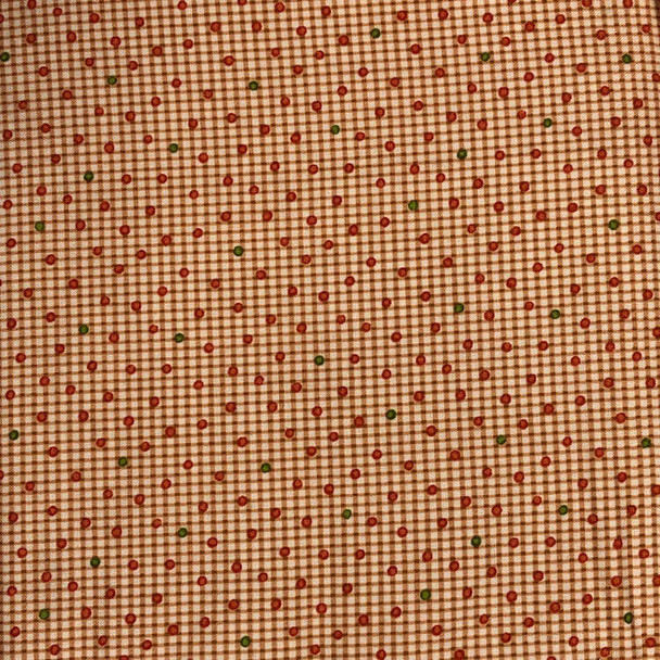 Benartex - Modern Antiques - Dots On Plaid - Burnt Orange