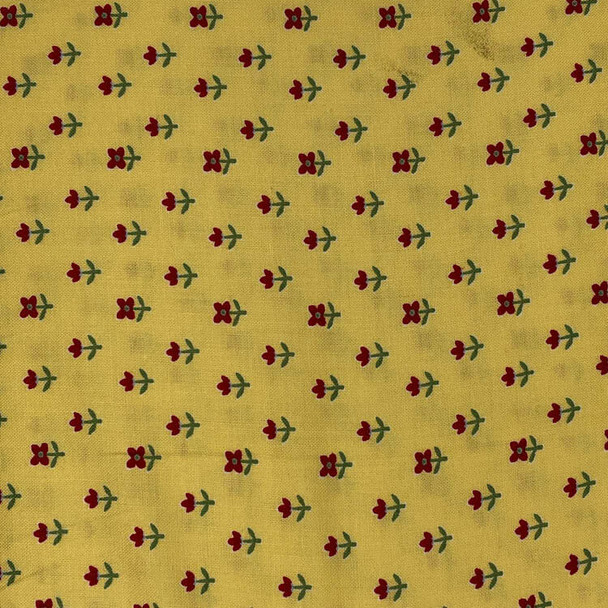 Yellow Simply Chic Tiny Roses quilting fabric by Benartex