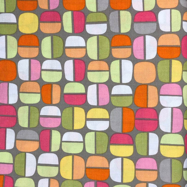 Multi Koala Baby Rounded Squares Grey quilting fabric by Benartex