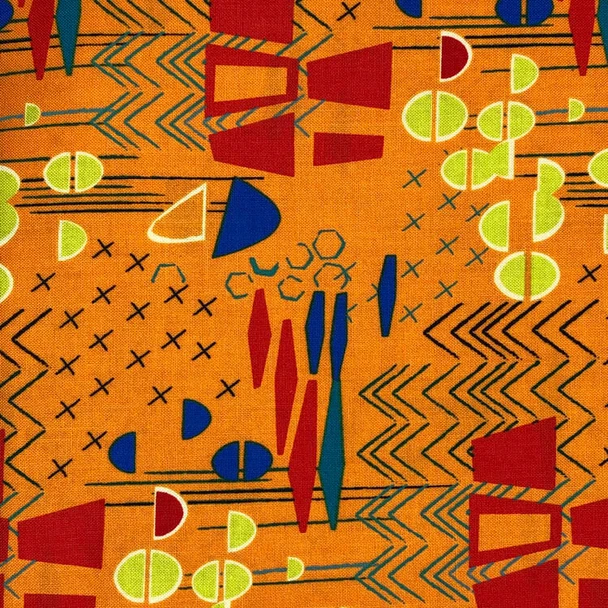 Orange Modern Marks Abstract Art quilting fabric by Benartex