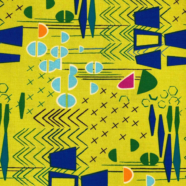 Benartex - Modern Marks - Abstract Art - Lime | Sit n' Sew Fabrics By the Yard