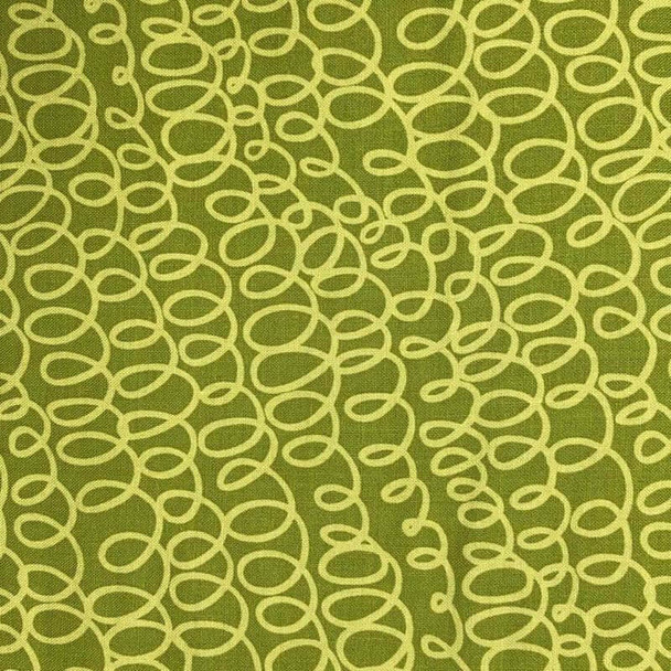 Benartex - All's Wool Ends Wool - Swirly Lines - Green