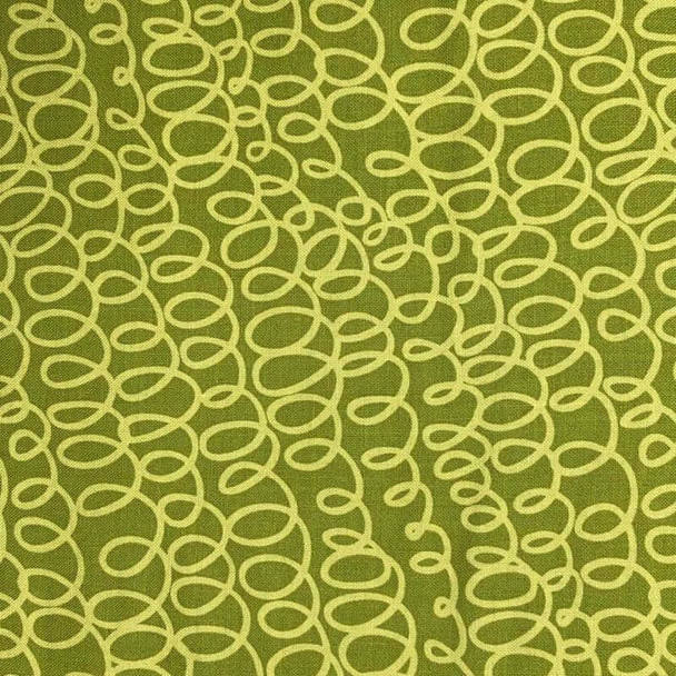 Benartex - All's Wool Ends Wool - Swirly Lines - Green | Sit n' Sew Fabrics By the Yard
