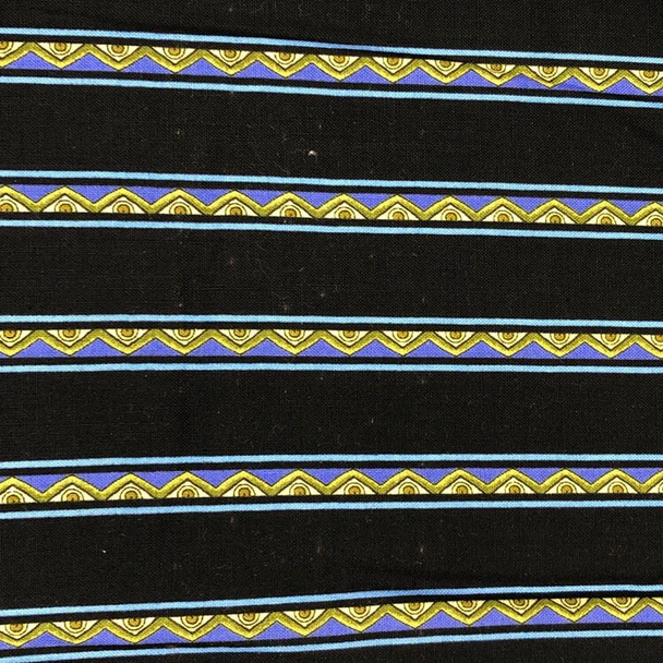 Purple Casablanca And Mini Border Stripe Black quilting fabric by RJR