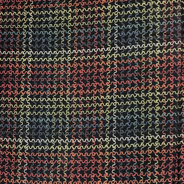 Multi Wool Wool Plaid Black quilting fabric by Benartex