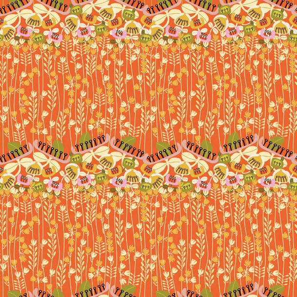 Orange Exotic Splendour De Vine quilting fabric by RB Studios
