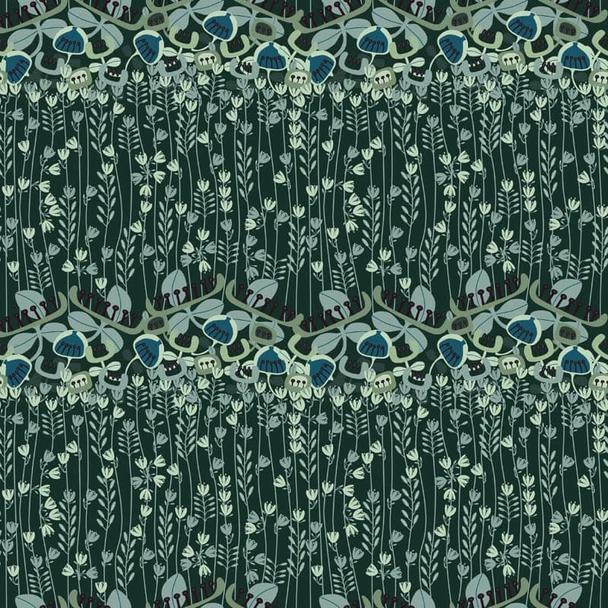 Blue Exotic Splendour De Vine quilting fabric by RB Studios