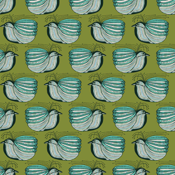 Green Exotic Splendour Helicopter Birds quilting fabric by RB Studios