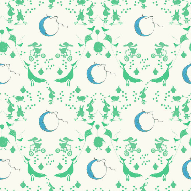 Green Sweet Baby Celebrations quilting fabric by RB Studios
