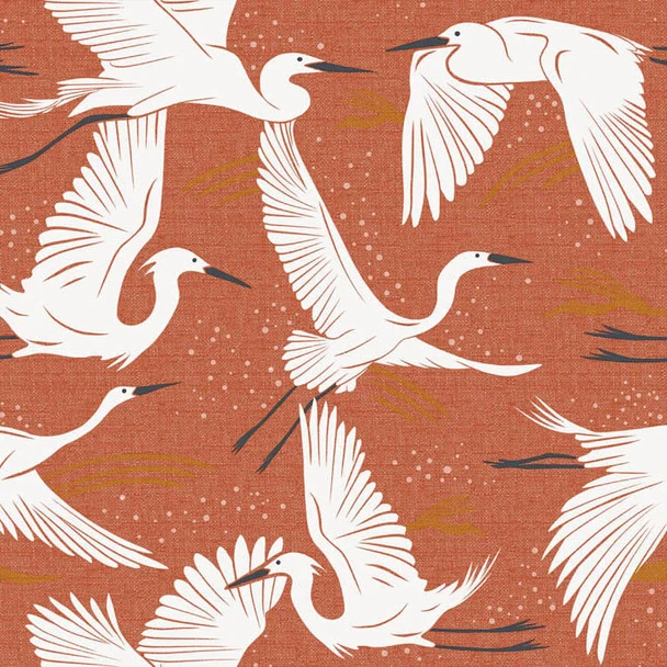 Rust Eastlyn Souk Flight quilting fabric by RB Studios