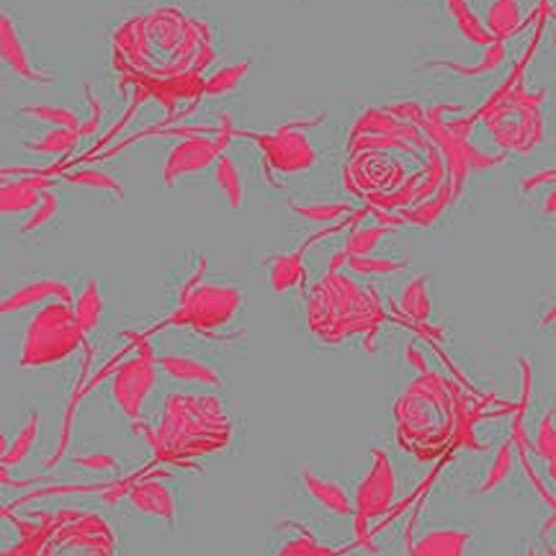 Gray Everglades Silhouette Rose quilting fabric by RB Studios