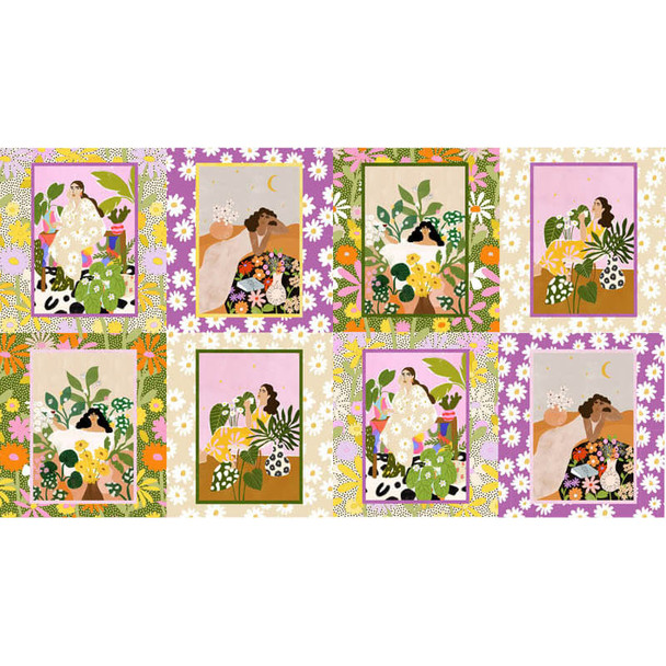 Multi Self Love 24in Panel quilting fabric by RB Studios