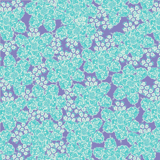 Blue Studio Palettes Fortiny Flower quilting fabric by RB Studios