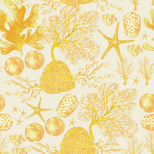RB Studios - Seaside Swim - Shell Reef - Yellow | Sit n' Sew Fabrics By the Yard