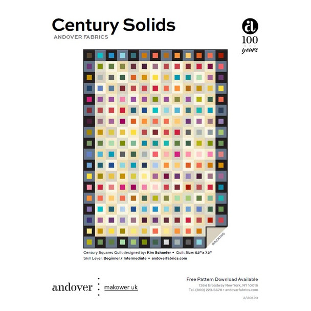 Cover of the Andover - Century Squares - Quilt Pattern pattern