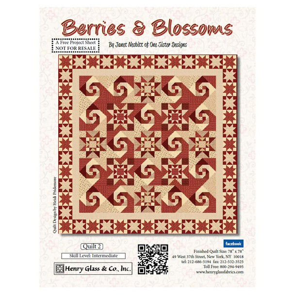 Henry Glass - Berries and Blossoms - Quilt Pattern