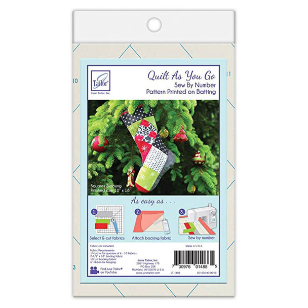 June Tailor - Quilt As You Go - Holiday Square Stocking product shown for scale
