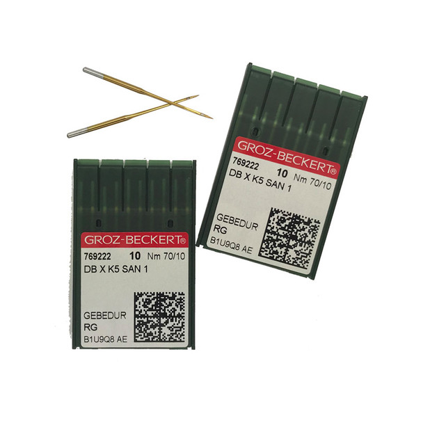 Groz Beckert Embroidery Needles 70/10 DBxK5 Titanium Ball Point (RG) 10Pk sewing needle package