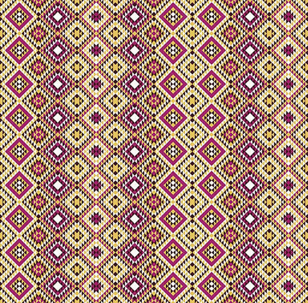 Yellow City Tribe Blocks quilting fabric by RB Studios