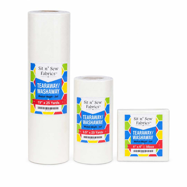 Tearaway/Washaway Embroidery Backing/Stabilizer - Medium Weight - Soft