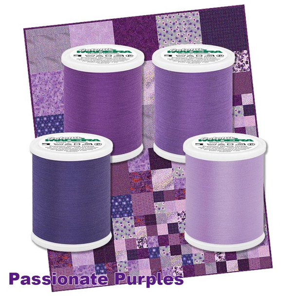 Madeira - Passionate Purples - Cotona 50 - Cotton Sewing/Quilting Thread - 4Pk