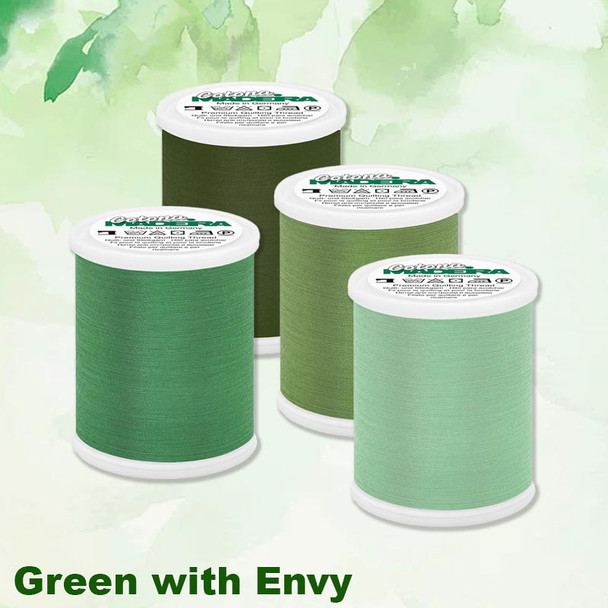 Madeira Green with Envy Cotona 50 four-thread collection in assorted green shades