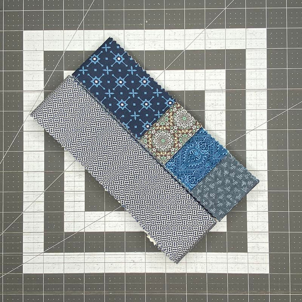 Roll of Blue 2.5-inch precut fabric strips