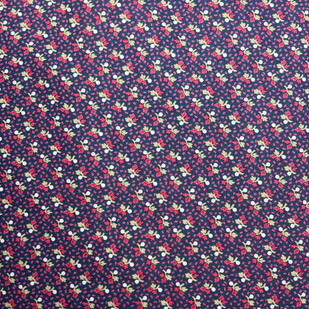 Red Rooster - American Beauty - Tiny Floral Print - Dk Blue