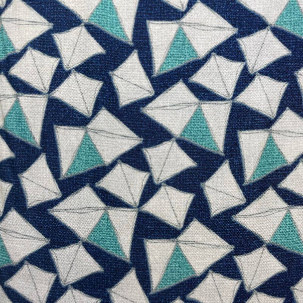 Blue Sevilla Blues Abstract Squares quilting fabric by Benartex