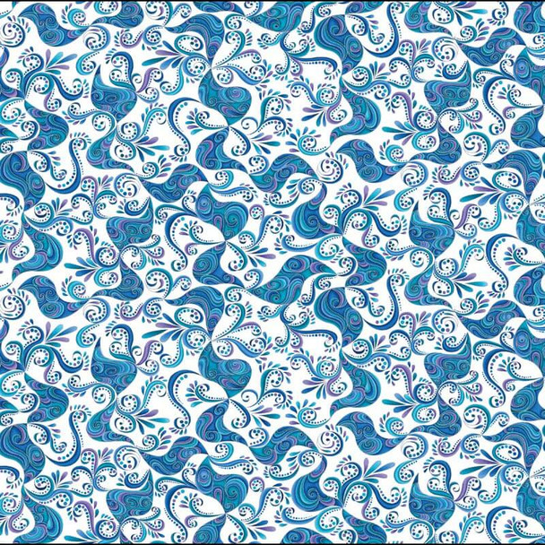 Benartex - Polar Attitude - Jazzy Swirls - White/Multi