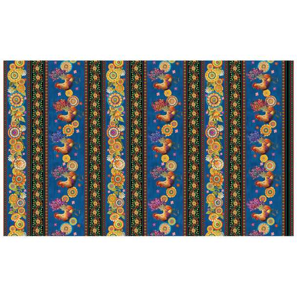 Multi Something To Crow About Sunshine Farm Stripe quilting fabric by Benartex
