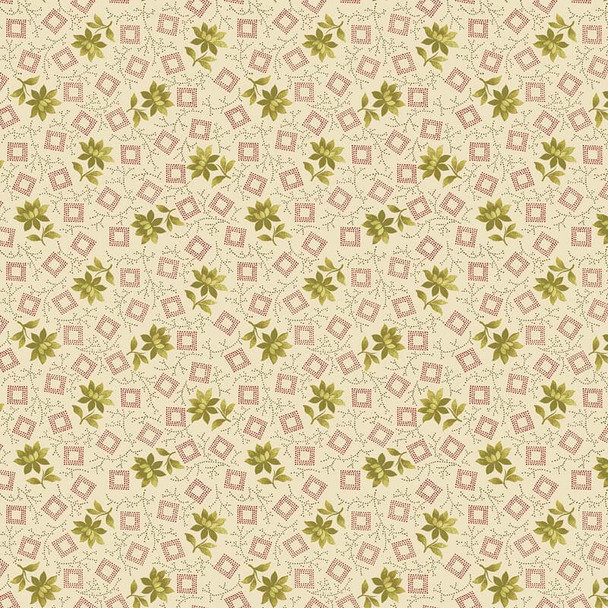 Benartex - Homestead Country - Blossom - Green/Cream