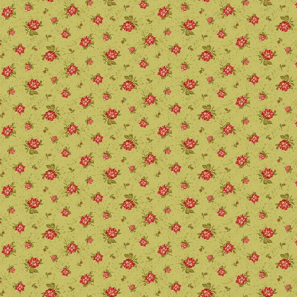 Benartex - Homestead Colonial - Rose Buds - Lime