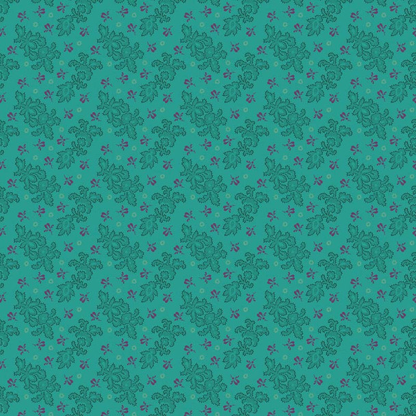 Teal Homestead Colonial Lace quilting fabric by Benartex
