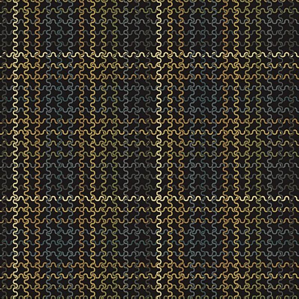 Benartex - Woolen Plaid - Waved Plaid - Black/Multi