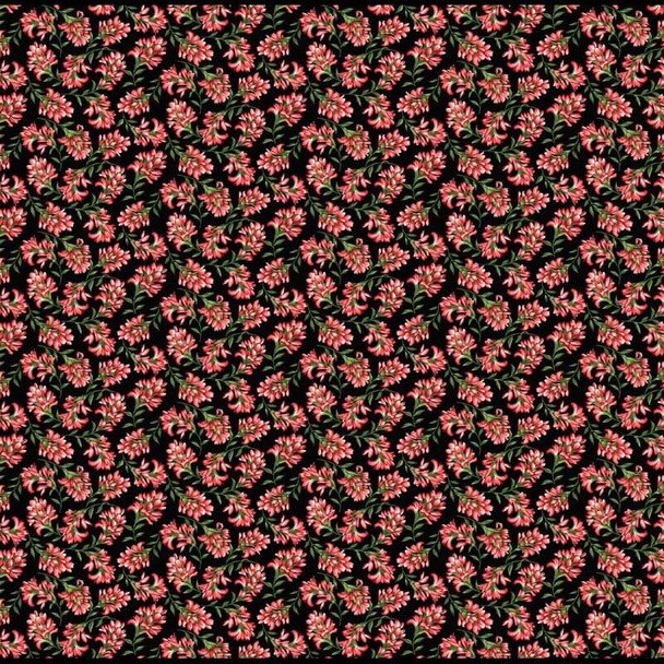 Benartex - Wildflower Meadow - Tossed Flowers - Black