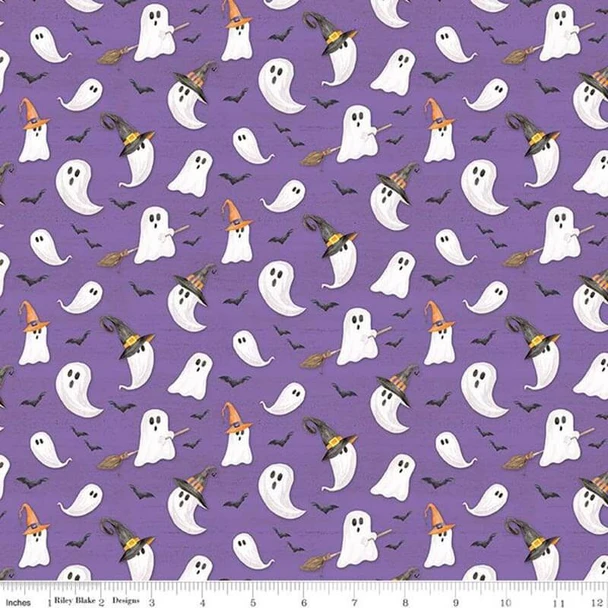 Purple Placemats October Ghost quilting fabric by Riley Blake