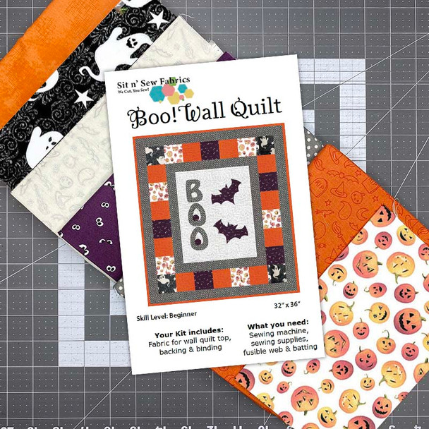 Sit n' Sew - Boo! - Wall Quilt Kit feat. Tossed Pumpkins