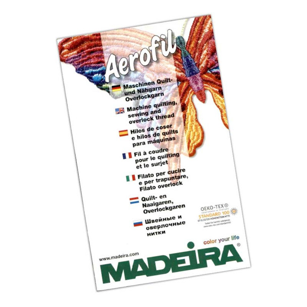 Card (Printed) Madeira Aerofil embroidery thread spool