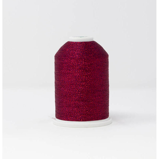 Madeira SuperTwist 30 deep red-pink metallic thread cone, color 17