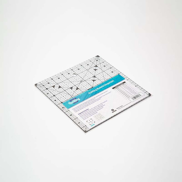 DQC 6.5 inch square quilting ruler on white background