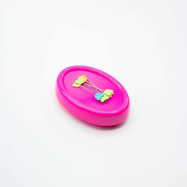 Pink DQC magnetic pin holder with sewing pins