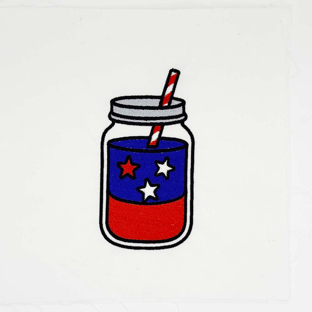 Patriotic Mason Jar Embroidery Design – 2 Sizes Included (DST Download)