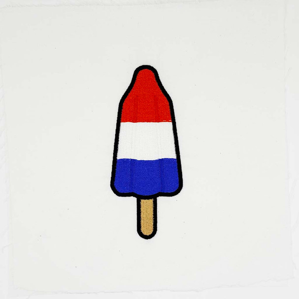 Red, white, and blue patriotic popsicle embroidery design