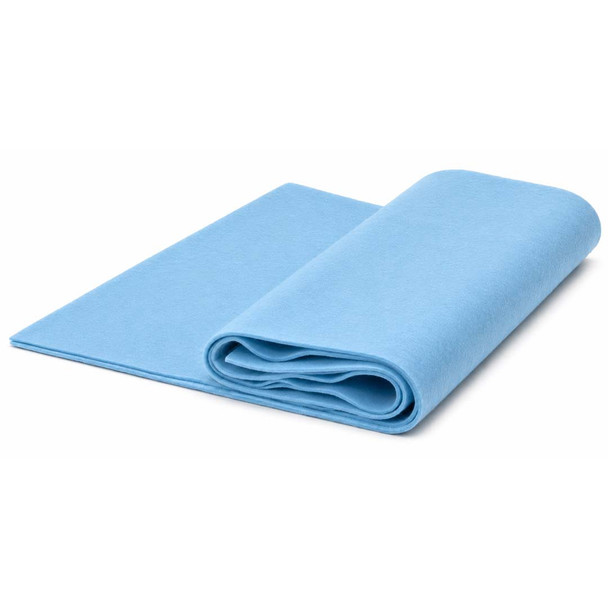 Baby Blue acrylic felt yardage, 72 inches wide, folded on white background