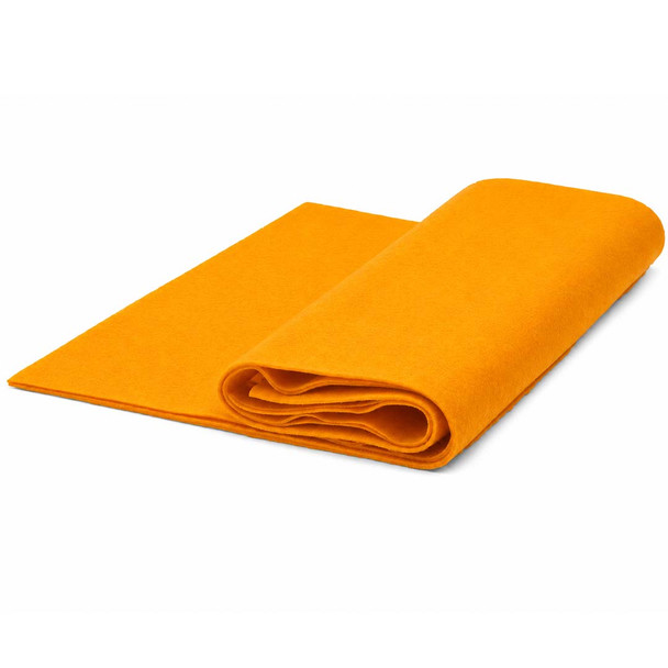 Orange acrylic felt yardage, 72 inches wide, folded on white background