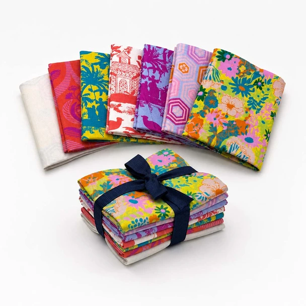 RB Studios Lovely Day brights fat quarters in red, pink, yellow, green, and purple prints